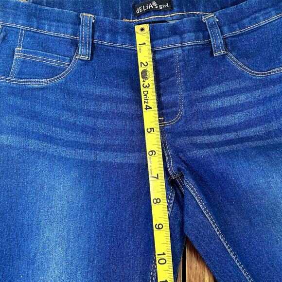 dELiA*s  Girls Jegging Size 16 Embroidered  Unicorn Skinny Blue Stretch Denim - Picture 11 of 12